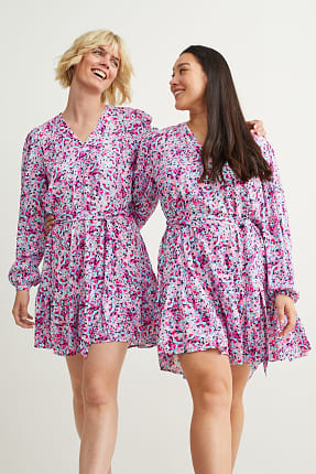 Vestit de línia A - de flors
