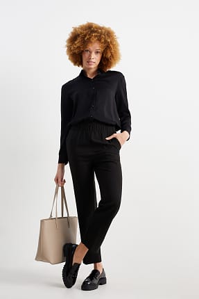 Stoffhose - Mid Waist - Tapered Fit