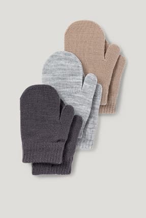 Lot de 3 paires - moufles pour bébé