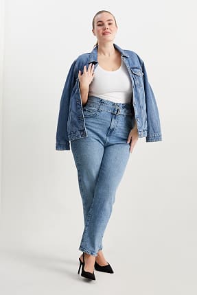 Mom jeans amb cinturó - high waist - LYCRA®