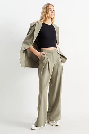 CLOCKHOUSE - pantalon en toile - mid waist - wide leg