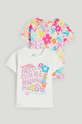 Multipack 2 ks - květinový motiv - tričko s krátkým rukávem