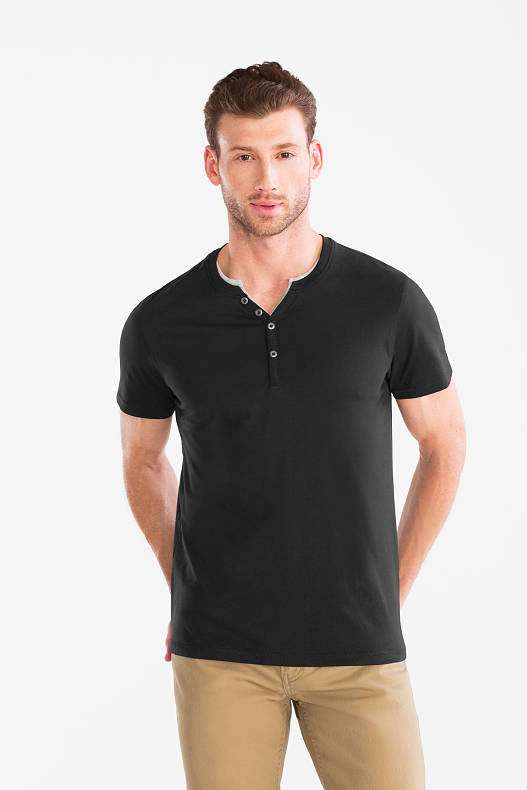 Homme - T-shirt basique - coton bio - noir