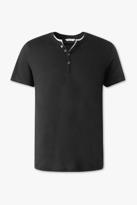 Uomo - T-shirt basic - cotone bio - nero