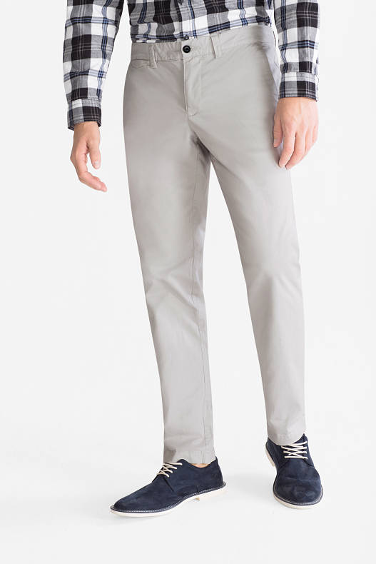 Soldes - Chino - slim fit - gris clair