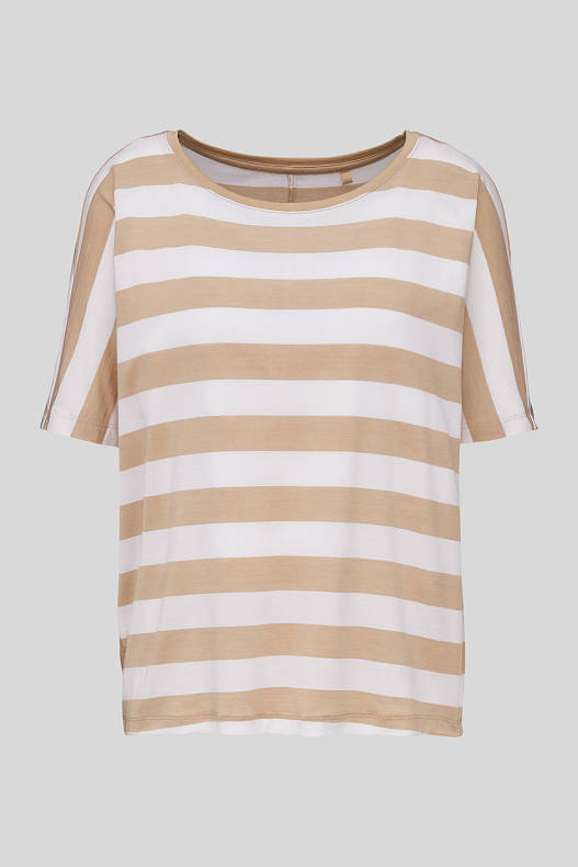 Sale - T-shirt - a righe - bianco / beige