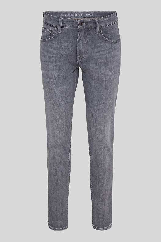 Bărbați - Slim jeans - denim-gri