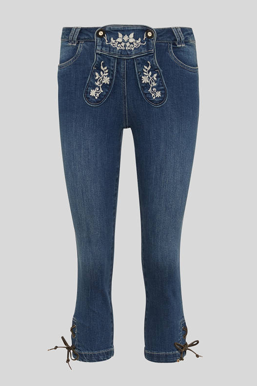 Femei - Jeans în stil tradițional bavarez - denim-albastru