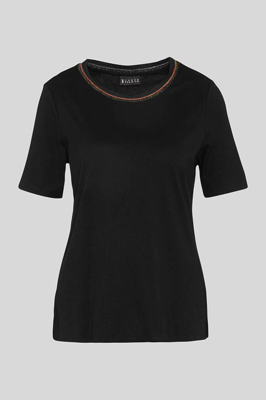 Promotions - T-shirt - finition brillante - noir