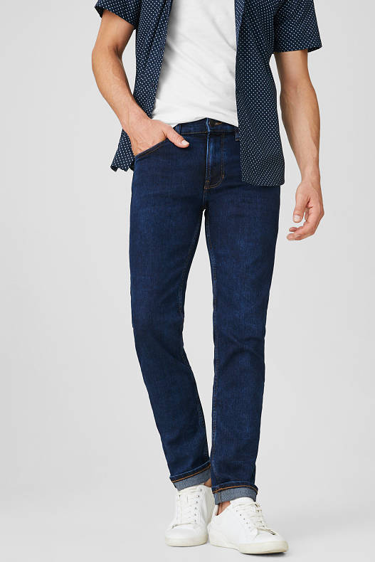 Muži - Slim jeans - džíny - tmavomodré