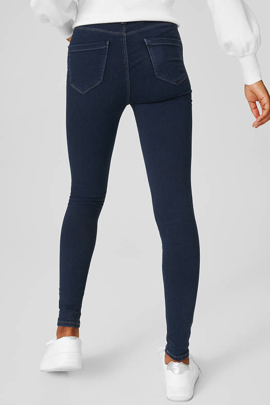 Femei - CLOCKHOUSE - super skinny jeans - high waist - denim-albastru închis