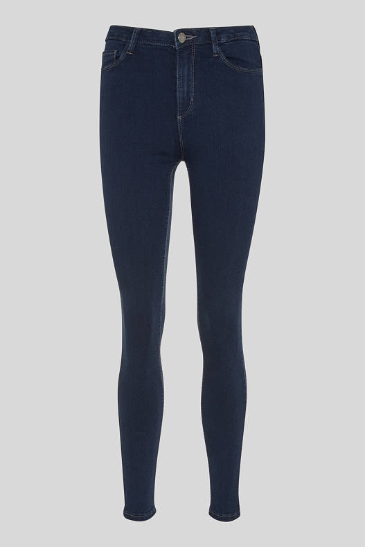 Soldes - CLOCKHOUSE - super skinny jean - high waist - jean bleu foncé