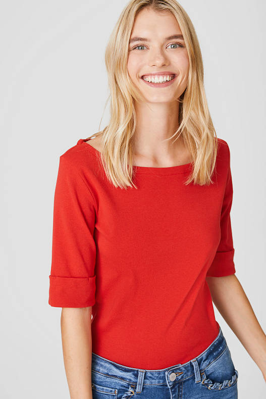 Femei - Tricou Basic - roșu