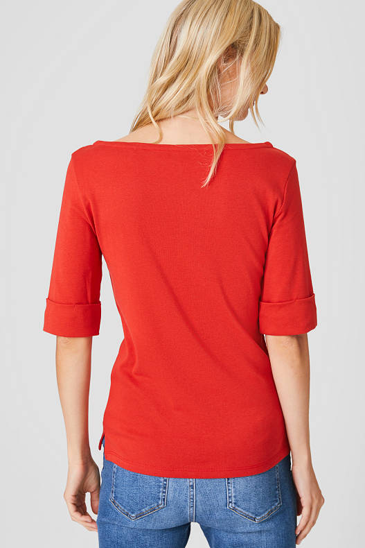 Femme - T-shirt basique - rouge