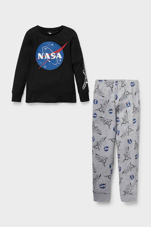 Copii - NASA - pijama - 2 piese - negru