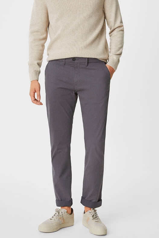 Homme - Chino - regular fit - gris