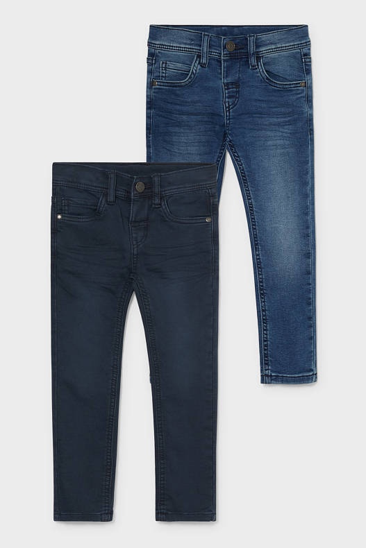 Copii - Multipack 2 buc. - skinny jeans și pantaloni din bumbac organic - denim-albastru