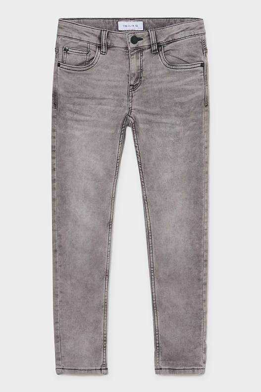 Copii - Slim jeans - bumbac organic - denim-gri