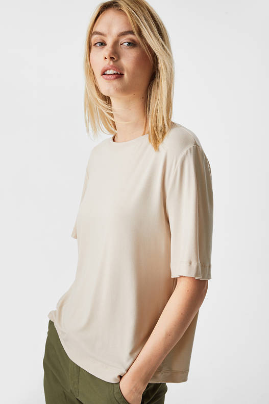 Femme - T-shirt basique - abricot