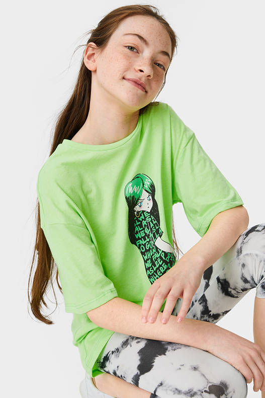 Enfant - Billie Eilish - haut à manches courtes - vert clair