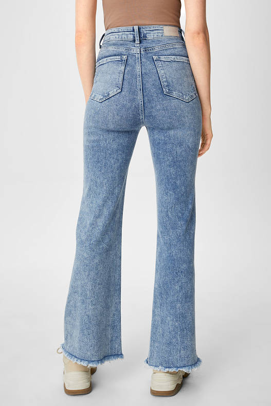 Femei - CLOCKHOUSE - flare jeans - high waist - denim-albastru deschis