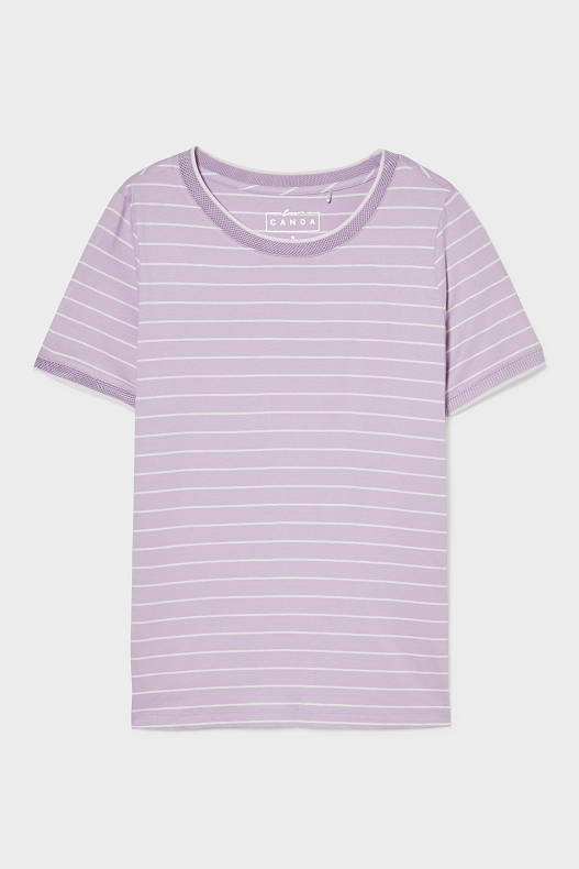 Promotions - T-shirt - rayé - violet clair