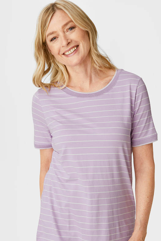 Promotions - T-shirt - rayé - violet clair