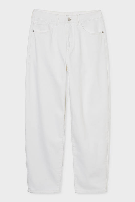 Tendenze - Balloon jeans - a vita alta - bianco crema