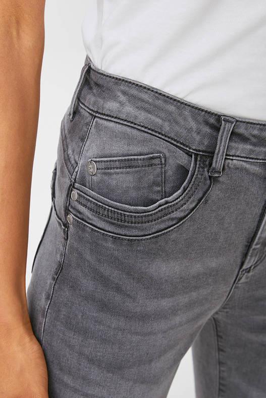 Promoții - Slim jeans - talie medie - denim-gri