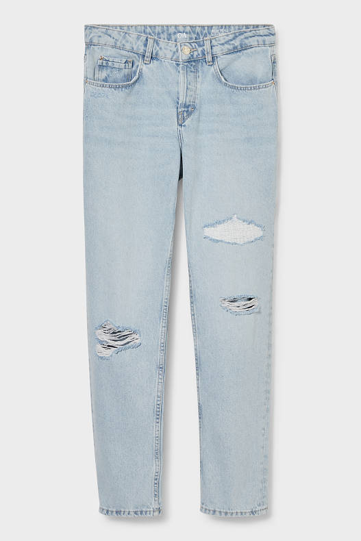 Promoții - Premium boyfriend jeans - talie joasă - denim-albastru