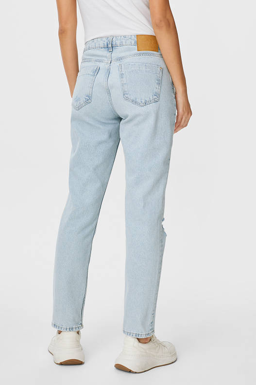 Promoții - Premium boyfriend jeans - talie joasă - denim-albastru