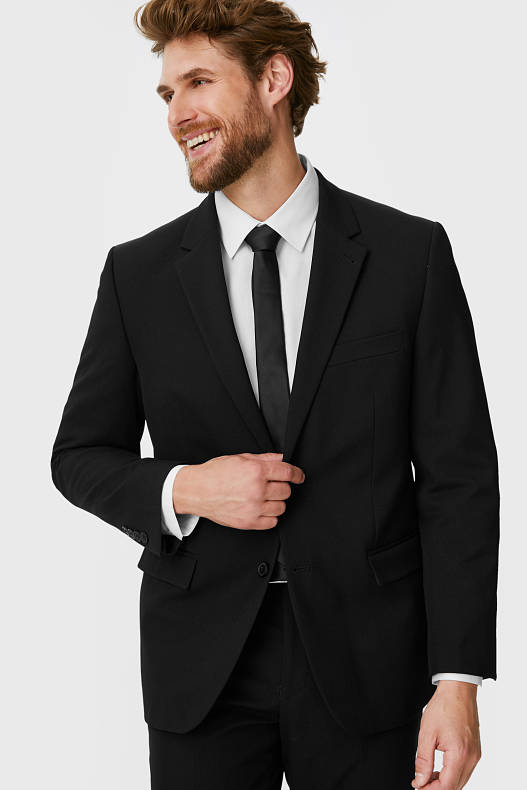 Bărbați - Sacou modular - regular fit - stretch - negru
