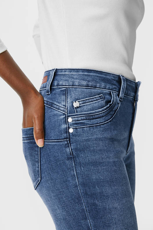 Ženy - Slim jeans - mid waist - džíny - modré