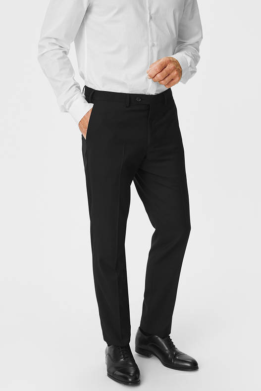 Bărbați - Pantaloni modulari - slim fit - negru