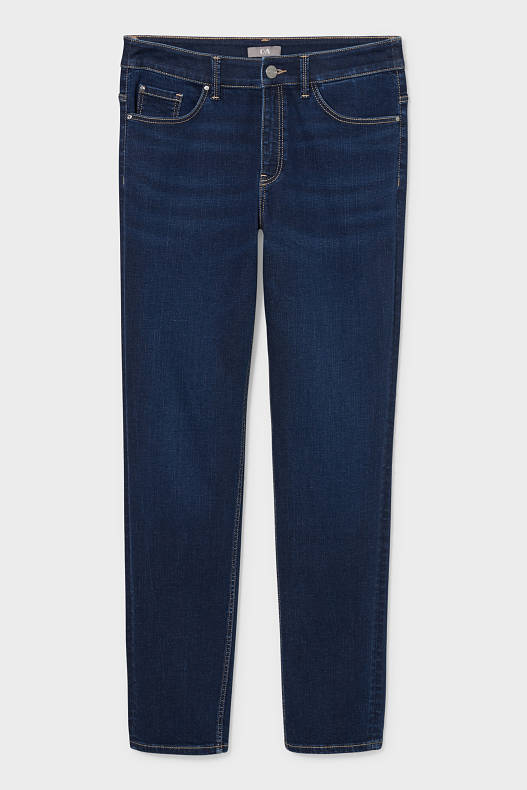 Femei - Slim jeans - talie medie - denim-albastru închis