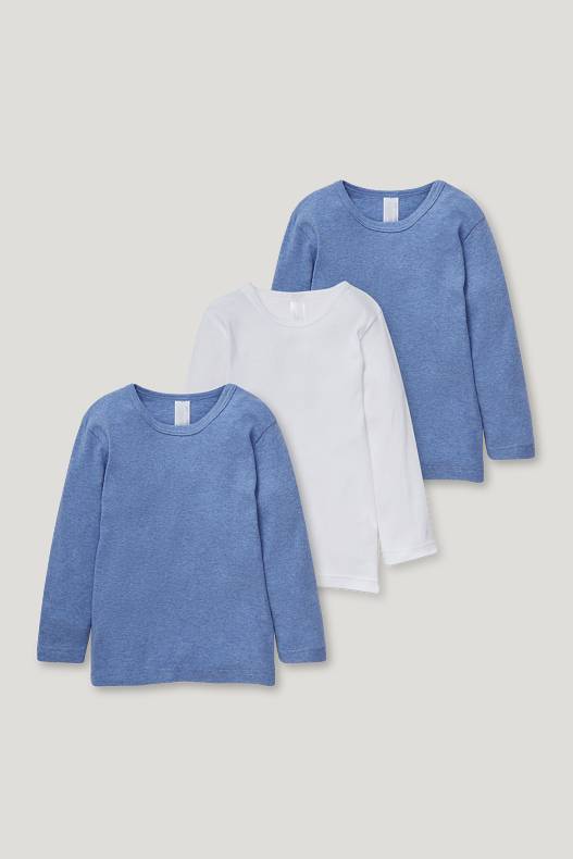 Enfant - Lot de 3 - maillots de corps - bleu / blanc