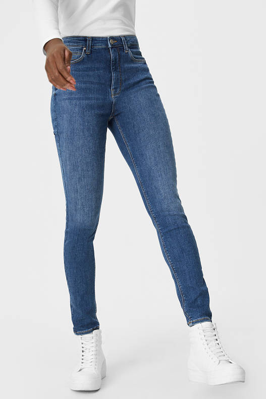 Ženy - Skinny jeans - high waist - LYCRA® - džíny - modré