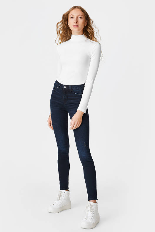 Slevy - CLOCKHOUSE - skinny jeans - džíny - tmavomodré