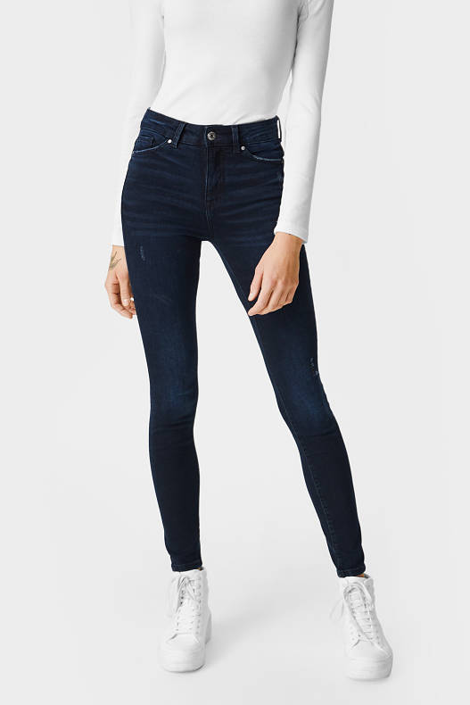 Ženy - CLOCKHOUSE - skinny jeans - džíny - tmavomodré