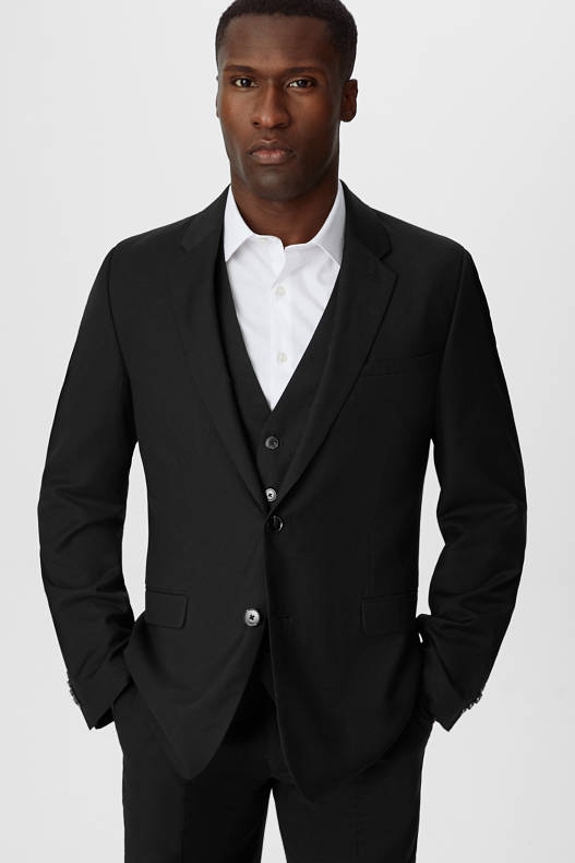 Bărbați - Sacou modular - slim fit - negru
