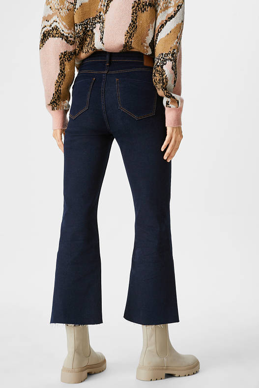 Ženy - Kick flare jeans - high rise - džíny - tmavomodré