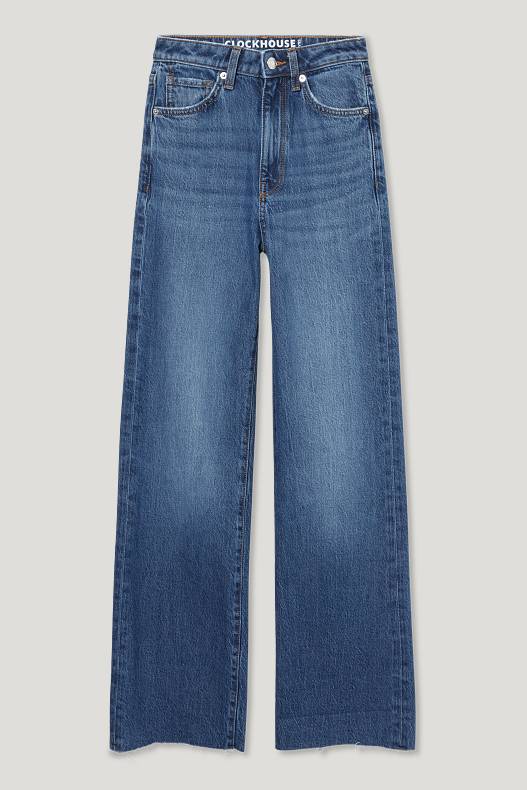 Promoții - CLOCKHOUSE - loose fit jeans - high waist - denim-albastru