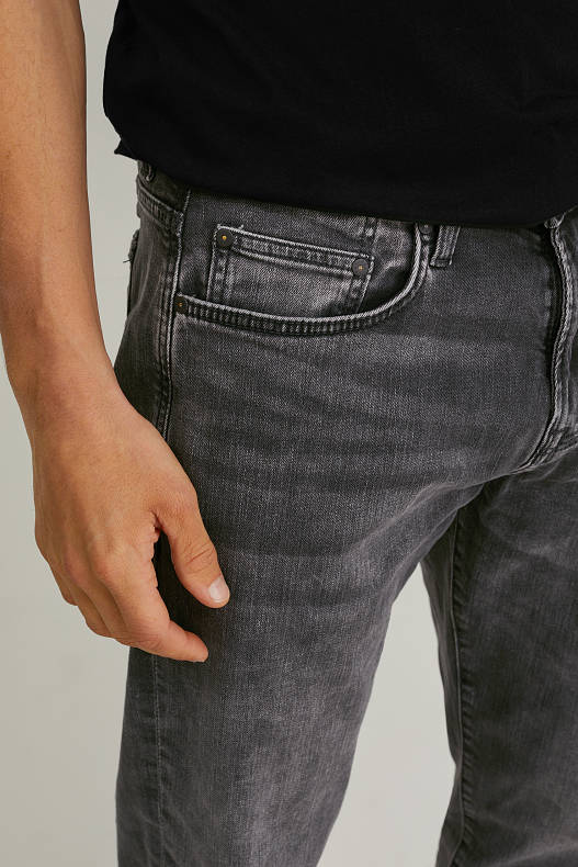 Muži - Tapered jeans - LYCRA® - černá-žíhaná