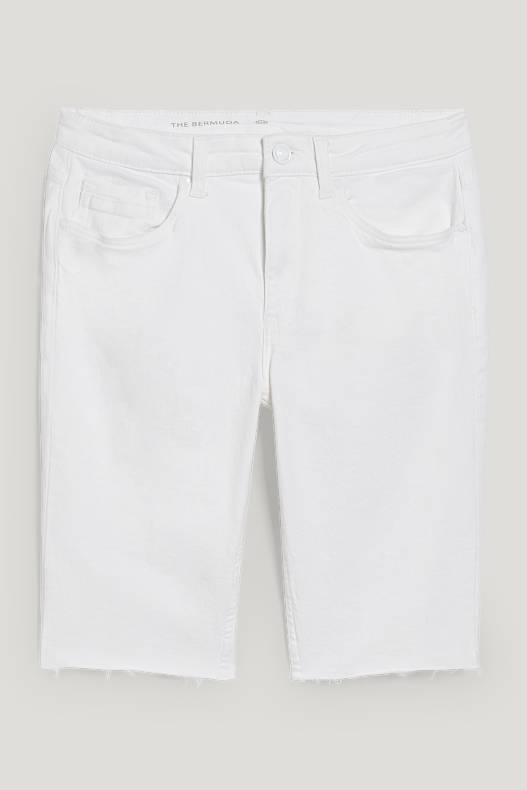 Soldes - Bermuda en jean - blanc
