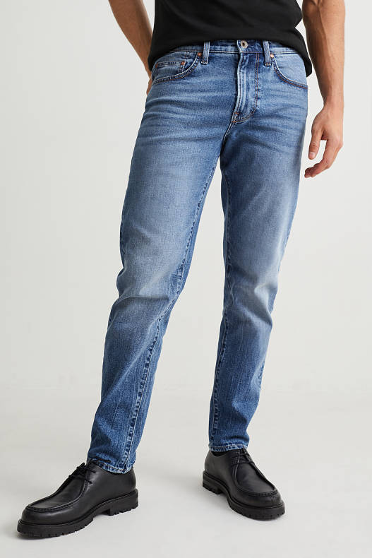 Bărbați - Tapered jeans - LYCRA® - denim-albastru