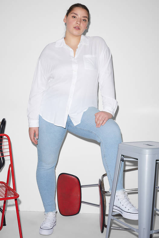 Rebaixes - CLOCKHOUSE - skinny jeans - high waist - texà blau clar