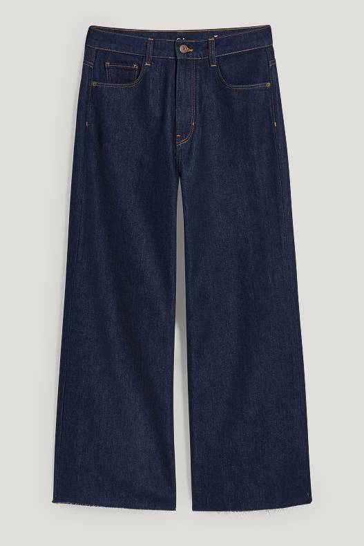 Slevy - Loose fit jeans - high waist - džíny - tmavomodré