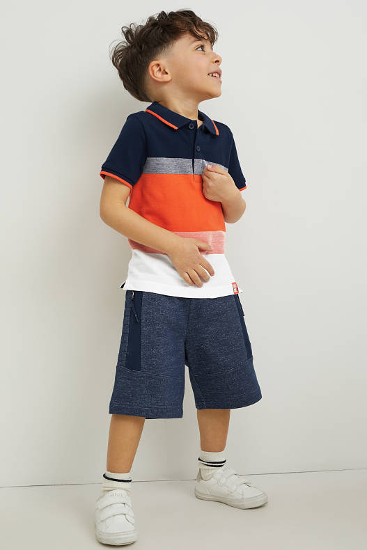 Infants - Polo - de ratlles - taronja