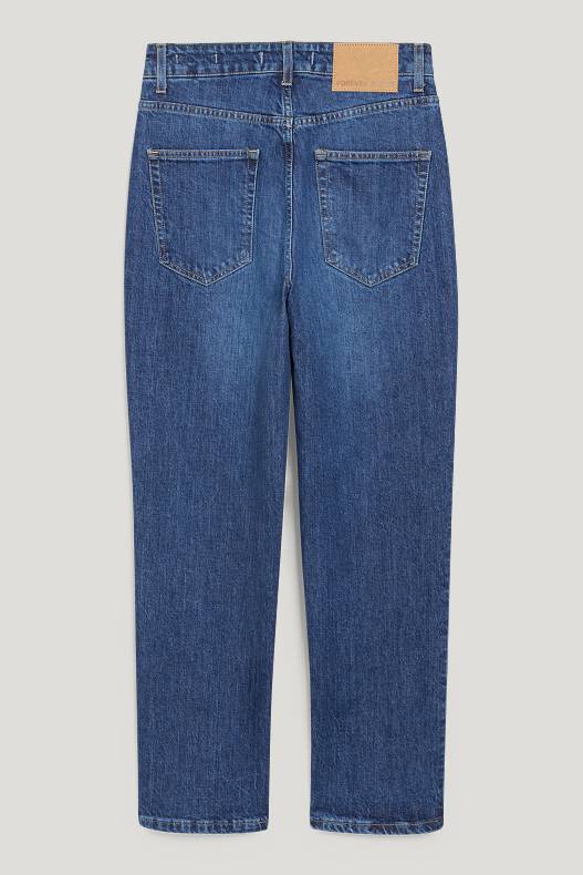 Femme - Straight jeans - high waist - jean bleu
