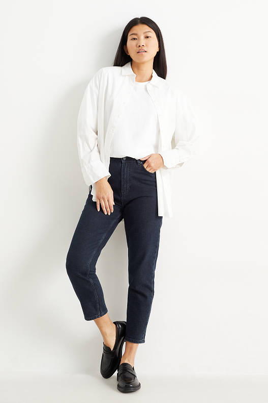Slevy - Mom jeans - high waist - LYCRA® - džíny - tmavomodré
